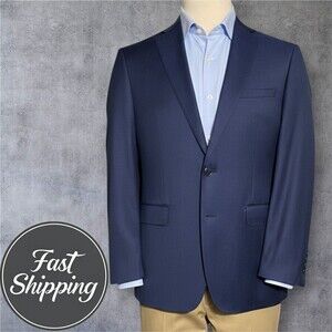 CALVIN KLEIN Ext Slim fit Mens Blazer 42S Navy Wool Sport Coat Two Button Jacket